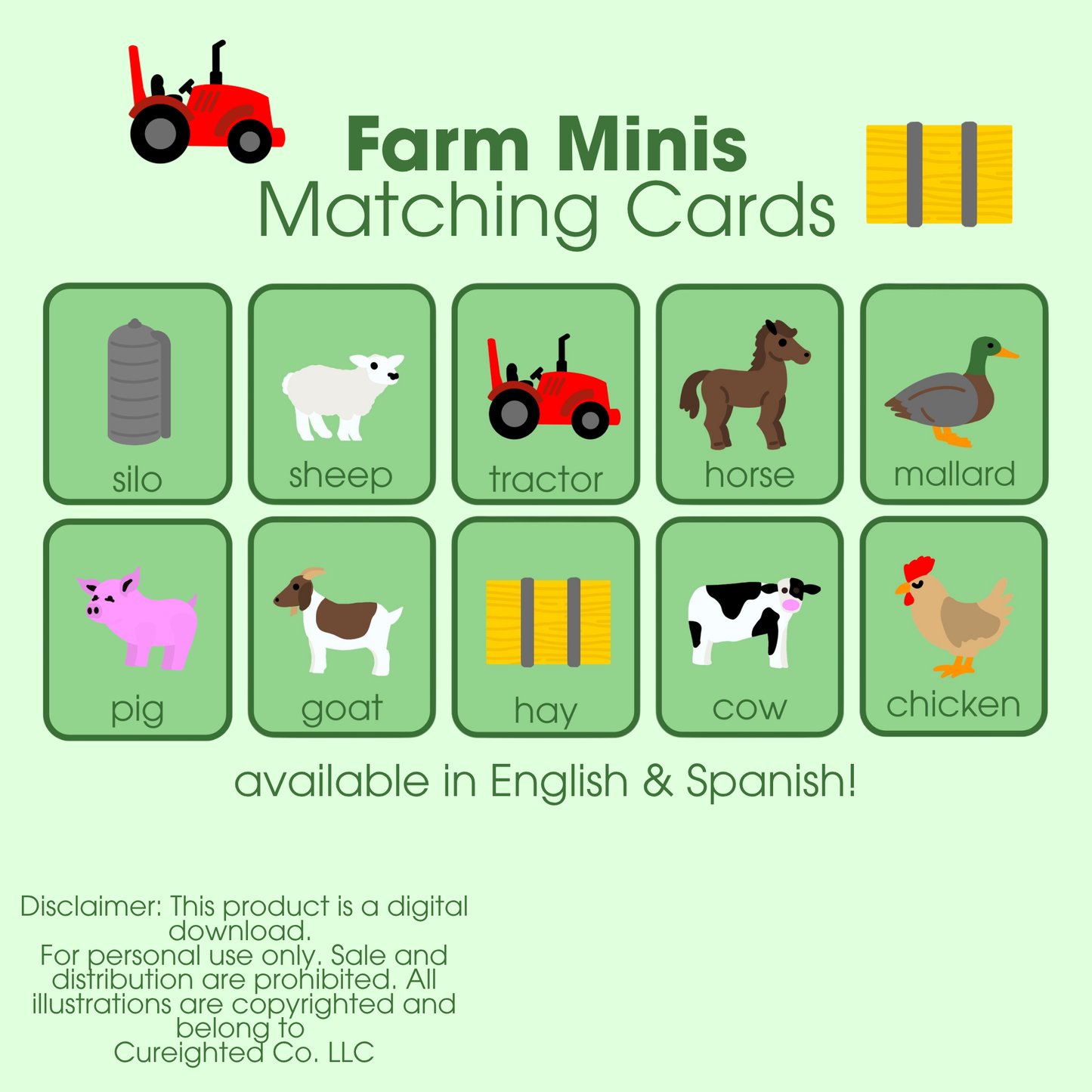 Farm Minis Matching Cards