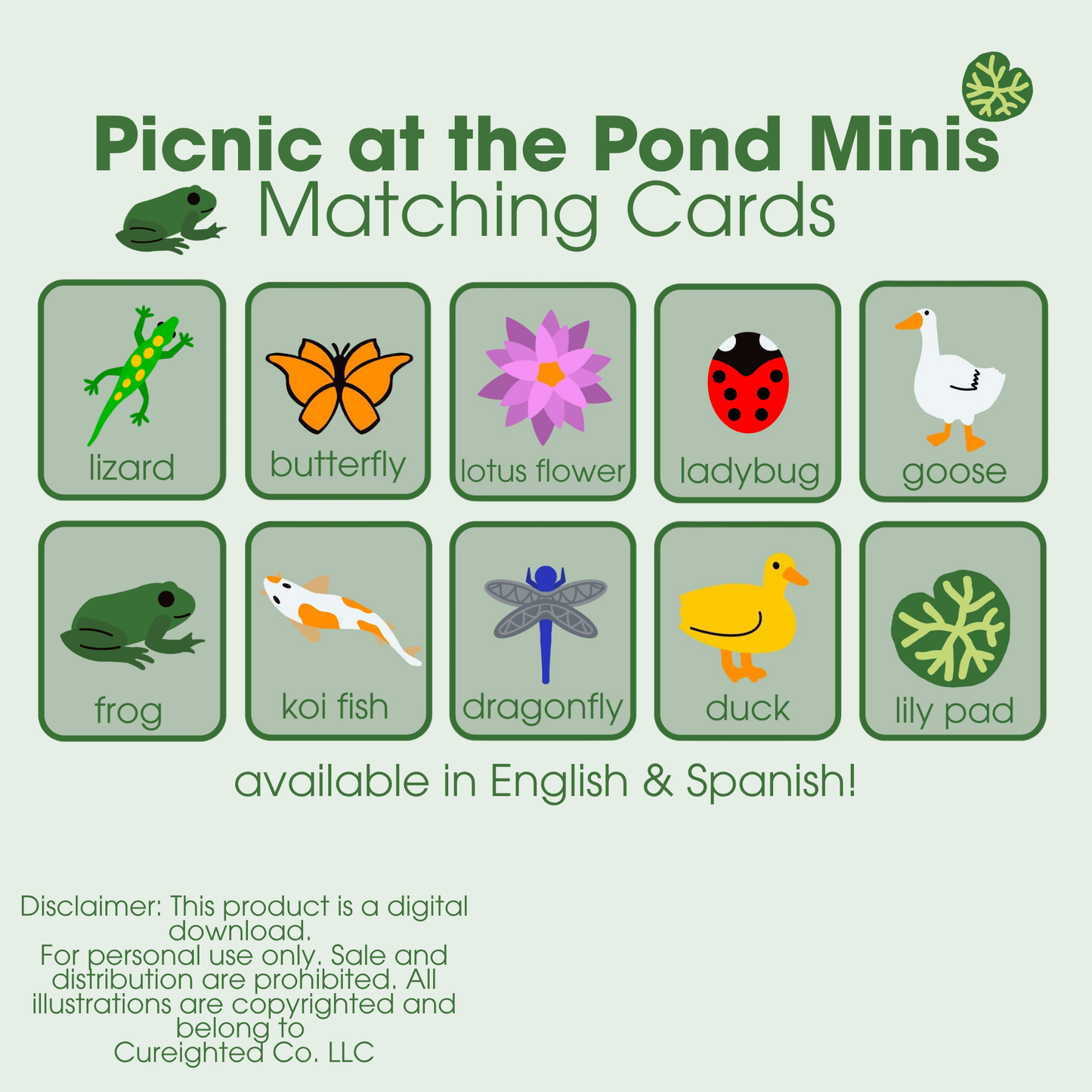 Picnic at the Pond Matching Cards