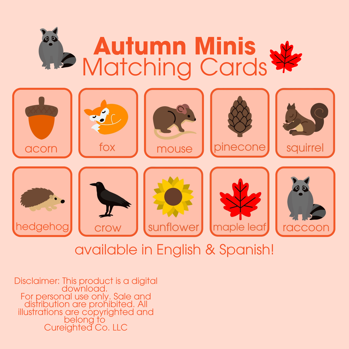 Autumn Minis Matching Cards