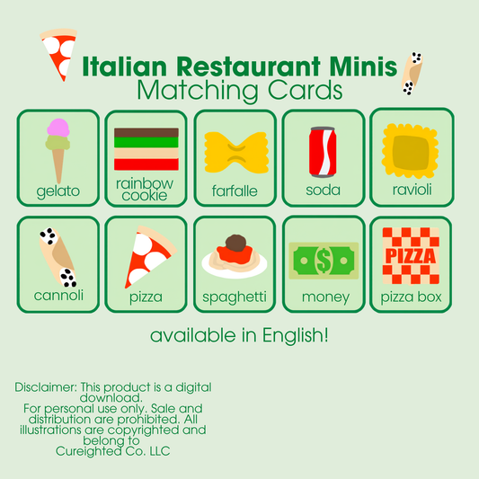 Italian Minis Matching Cards