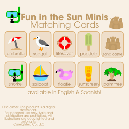 Fun in the Sun Minis Matching Cards