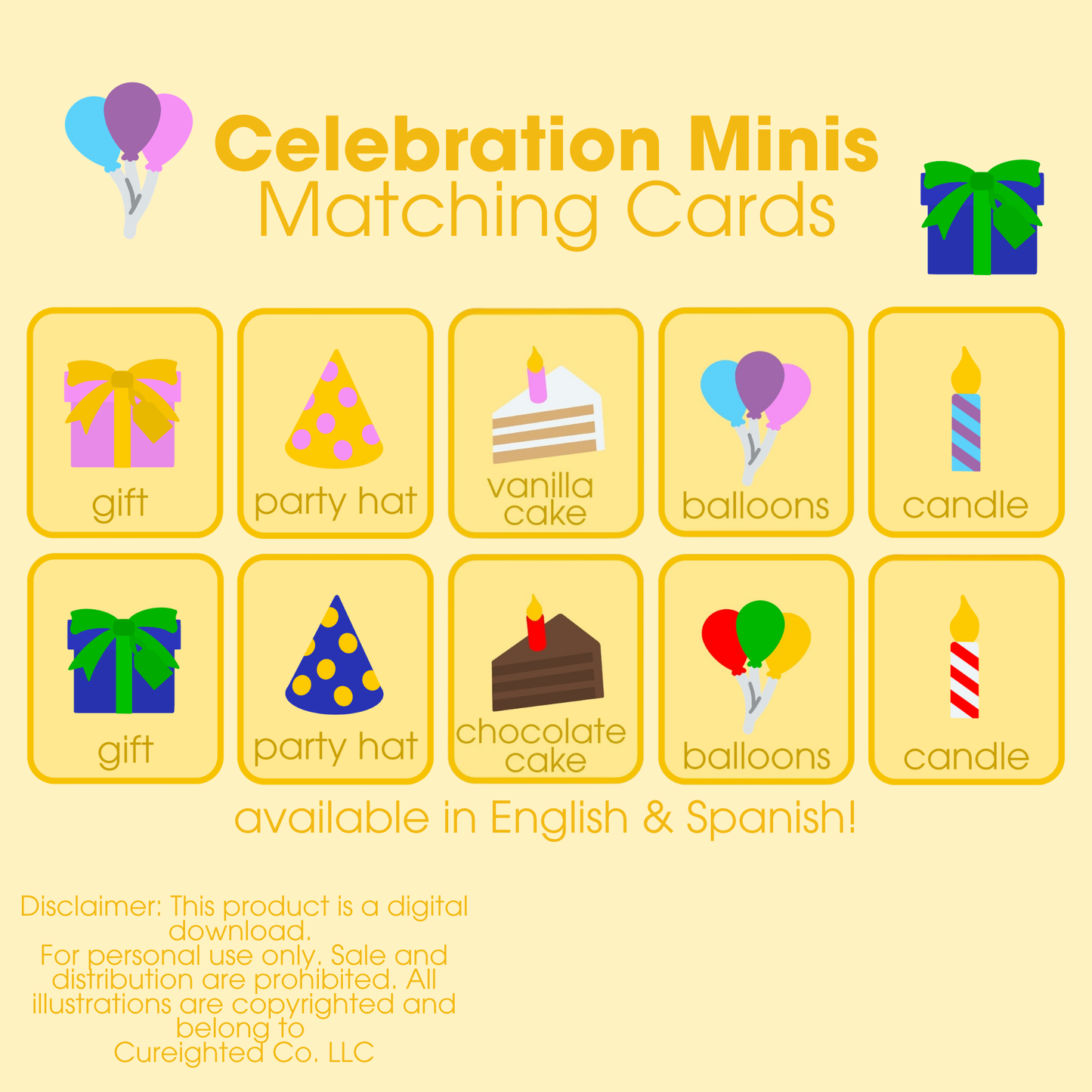 Celebration Minis Matching Cards