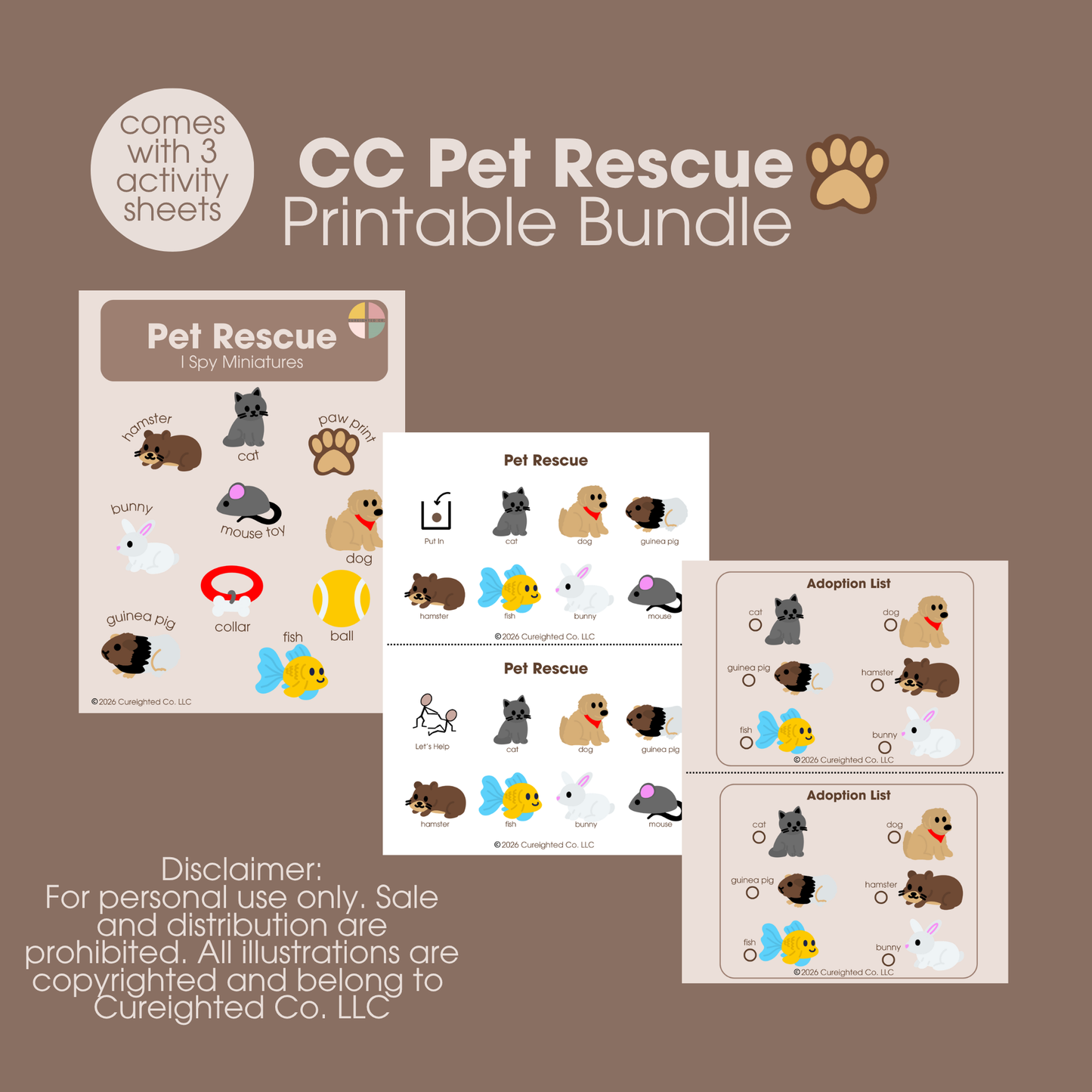 Pet Rescue PRINTBALE Bundle